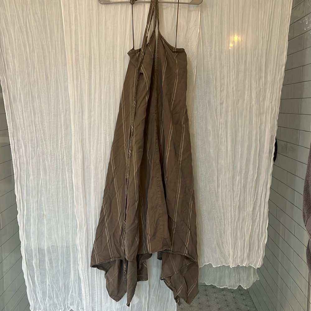 Long Vacation Dress linen green | size S/M